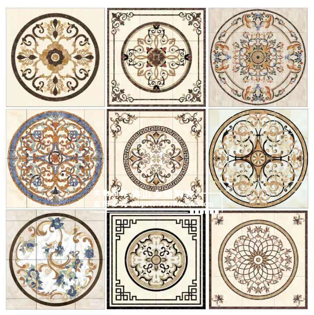 电梯地板砖定大小酒店客厅瓷砖定尺寸拼花图案地砖入户定logo定图