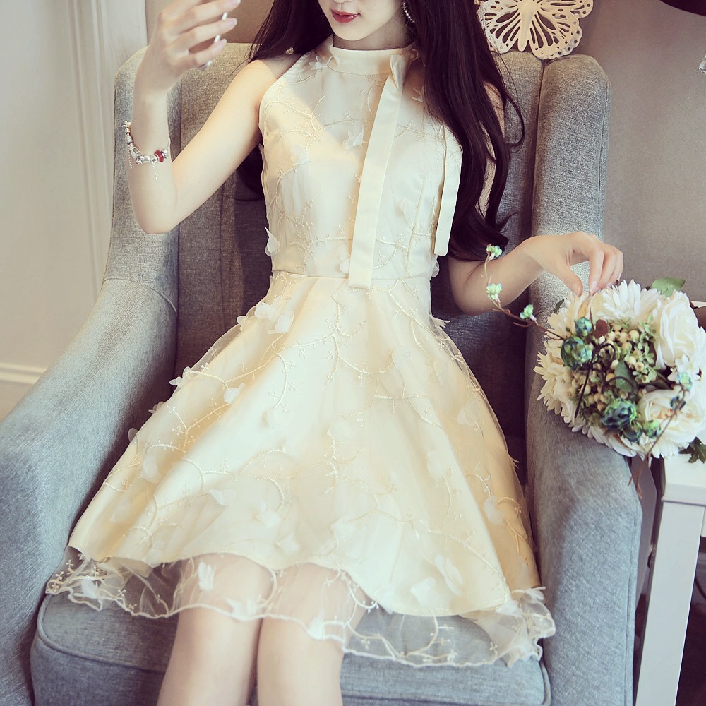 伴娘礼服蓬蓬裙婚纱裙礼服成人礼甜美公主背心连衣裙女成年超仙夏