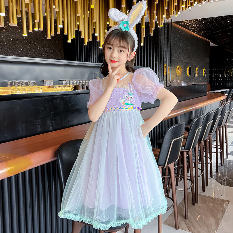 女童连衣裙春秋2022新款洋气儿童星黛露衣服裙子女孩超仙公主纱裙