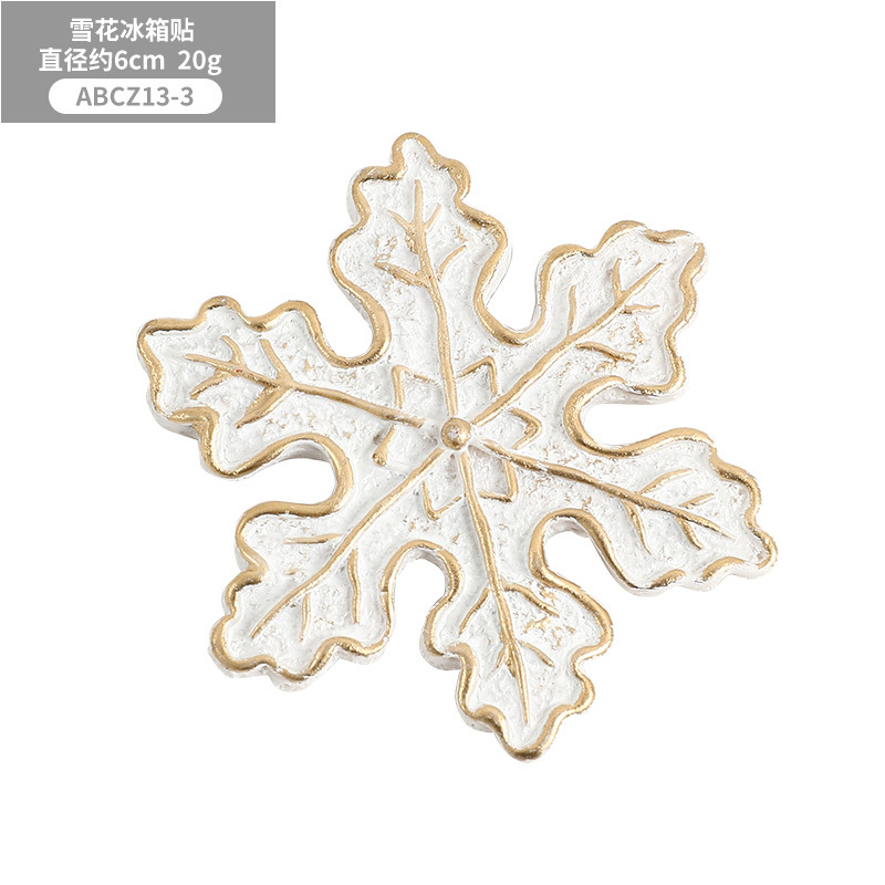 Christmas Nordic Style Painted Resin Santa Claus Snowflake Refridgerator Magnets Magnet Stickers Creative Decorative Cartoon Gift Stickers