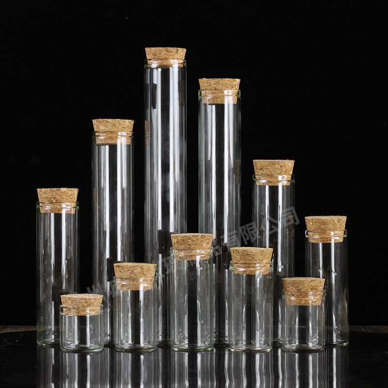 直径30mm透明管制玻璃瓶铝盖螺口密封瓶卡口包装瓶小号许愿瓶子