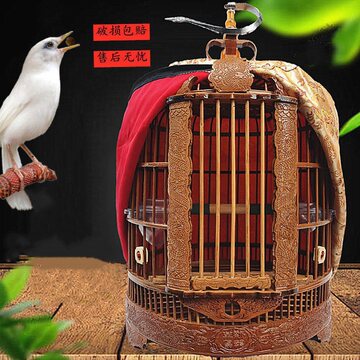 新款云贵川竹制画眉鸟笼全身刻凯里笼八哥鹩哥大小号鸟笼子-阿里巴巴
