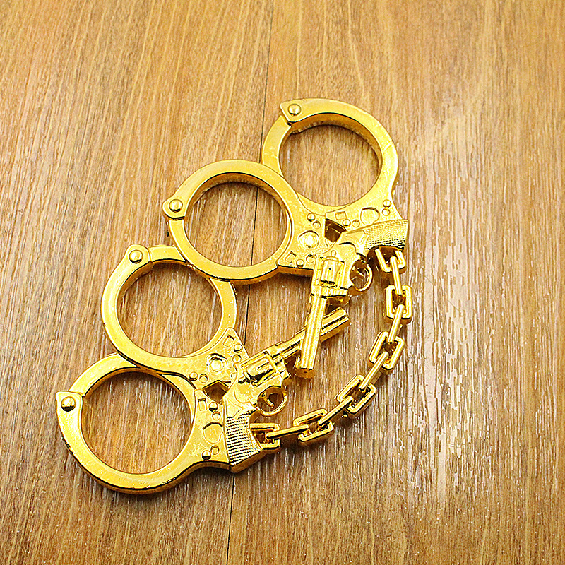 黄铜双枪指虎四指防身手套黄铜自卫装备护手edc荒野求生防狼武器