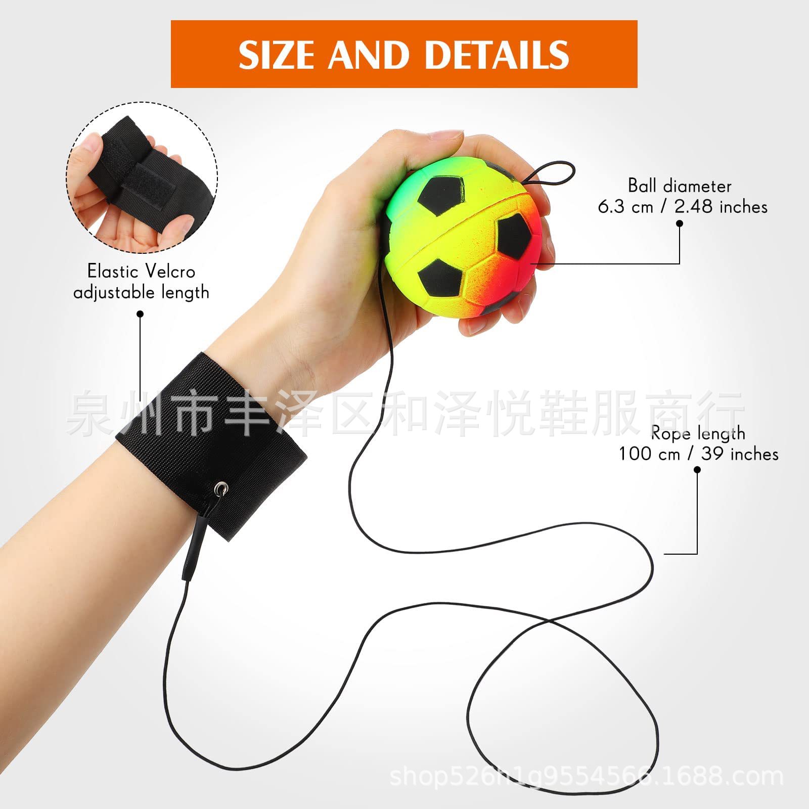 Cross-Border Temu Aliexpress Rubber Wrist Rope Back Marbles 63mm Fluorescent Elastic Ball Hand Throw Decompression Toy Ball