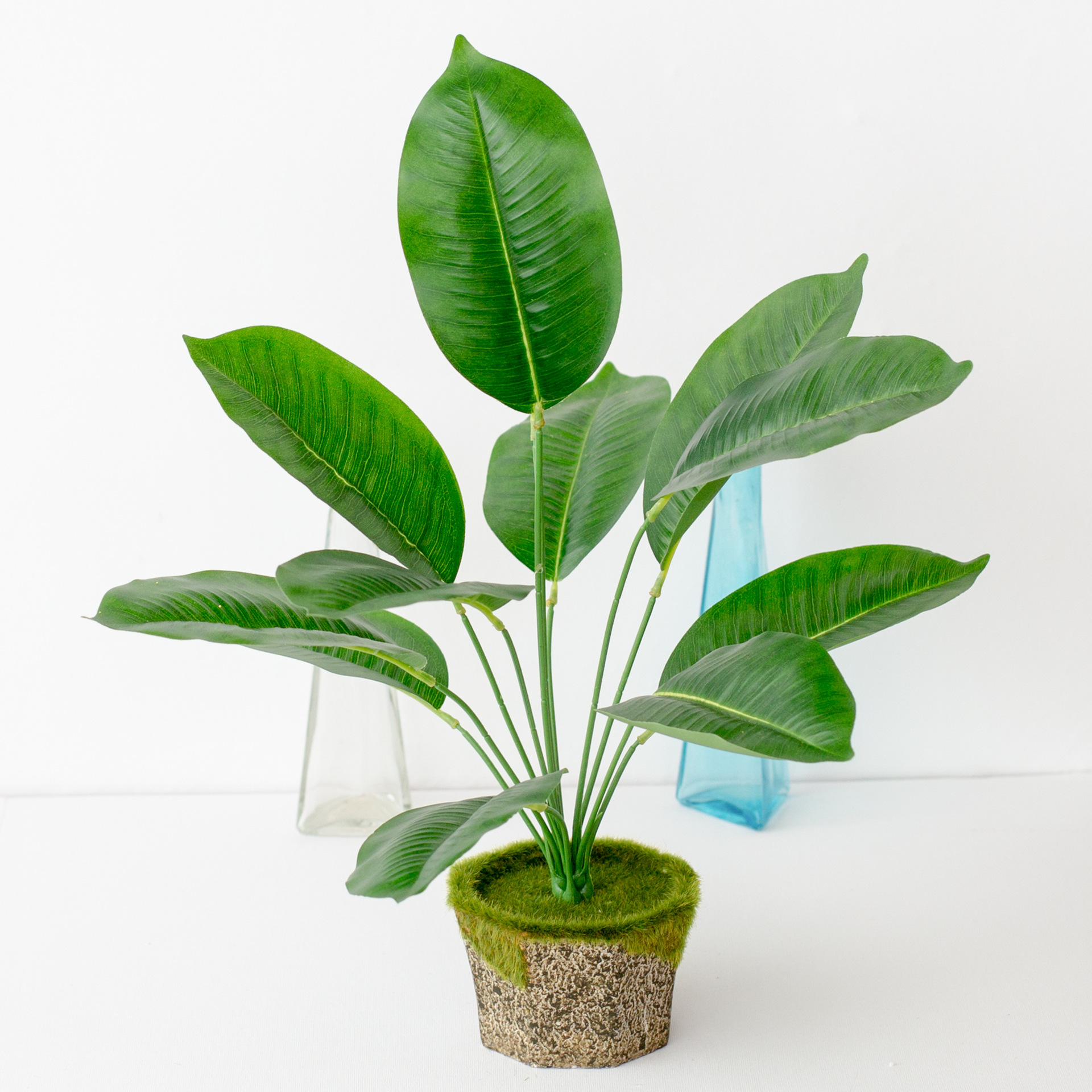 仿真盆栽植物仿真花纸浆叶仔盆景 居家装饰盆景绿植创意绿植摆件