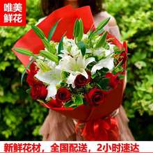 鲜花玫瑰花百合花束生日鲜花预订花全国鲜花速递同城真花求婚表白