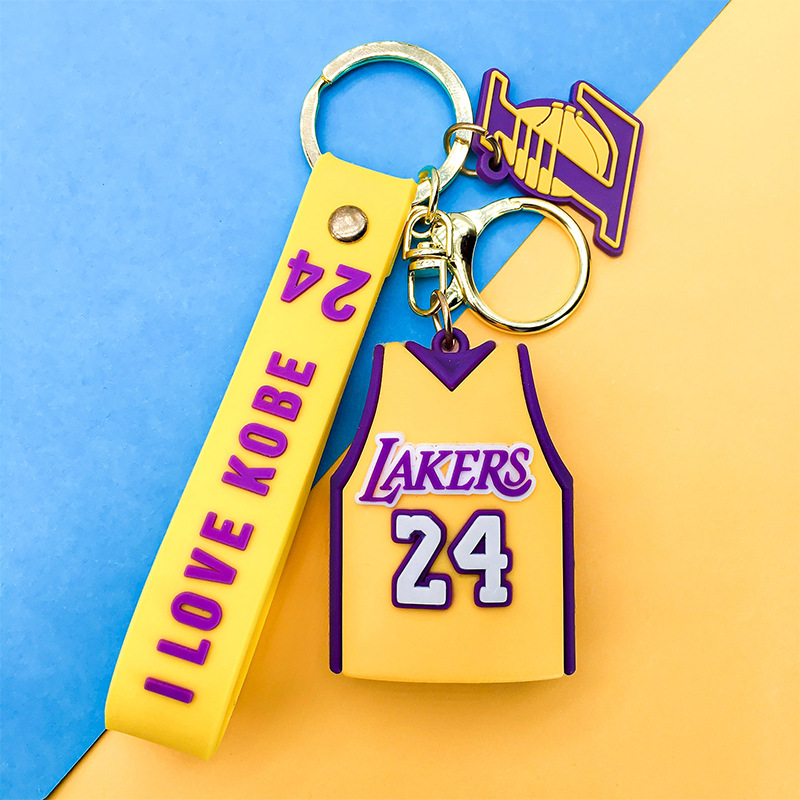 New Creative Men & Women Trendy Personalized Kobe Jersey Keychain Basketball Ornaments Bag Ornaments Small Gift Pendant