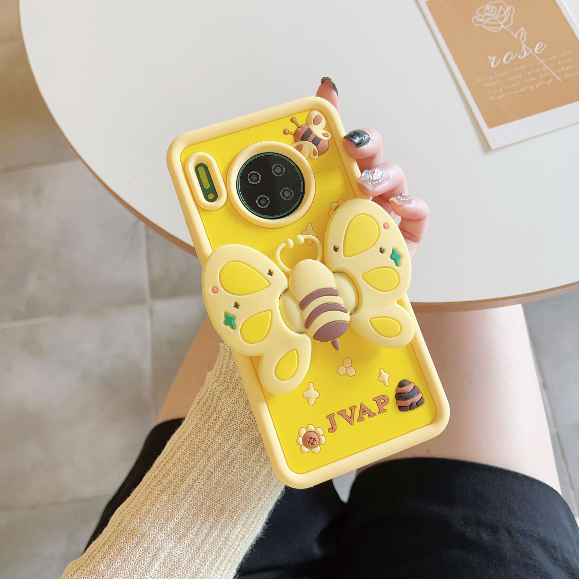 支架小蜜蜂适用国产vivo s12硅胶y51s防摔s17pro手机壳追剧神器女