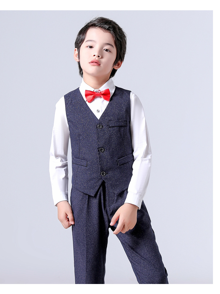 儿童西装套装小男孩花童主持礼服演出服中大童西服男童西装