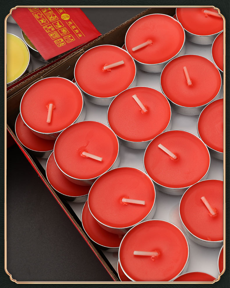 酥油灯厂家批发供佛长明灯4小时无烟红黄色佛前供灯室内供奉蜡烛