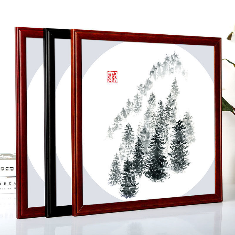 实木国画装裱画框架裱框宣纸卡纸相框挂墙书法字画外框33 38*50cm