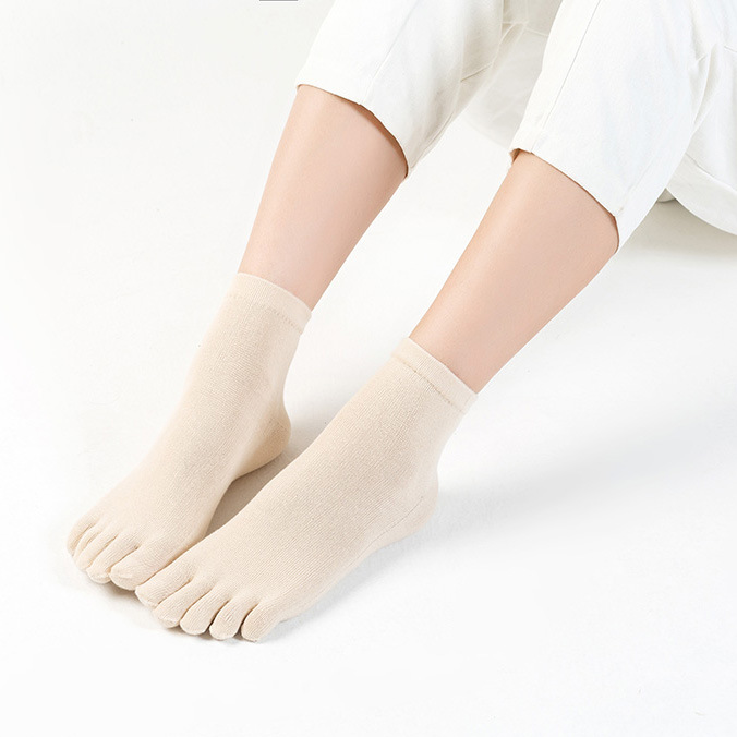 5五指袜女士棉袜 夏季棉袜中筒糖果色五趾袜 女 韩国分趾袜子批发