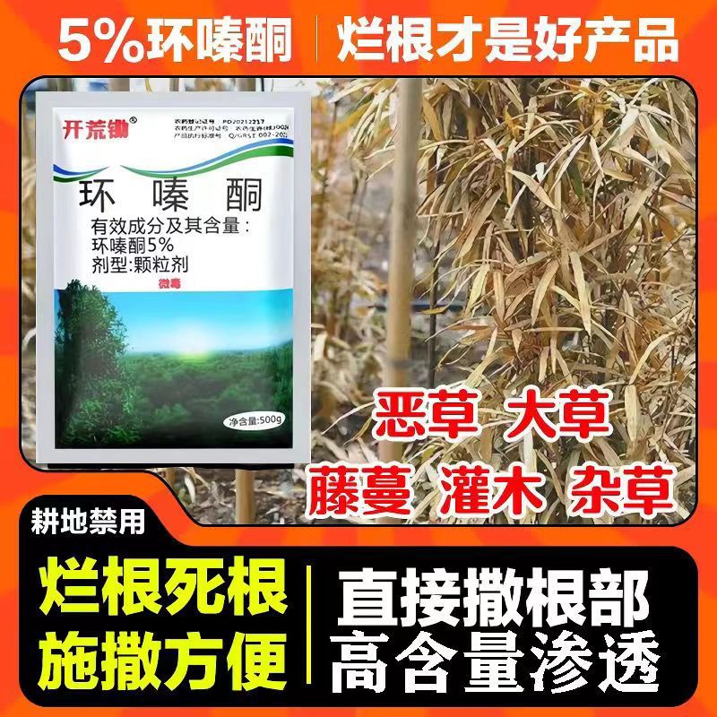 环嗪酮除草烂根剂一扫光除大树竹子烂根粉灌木强力颗粒剂用药杀树