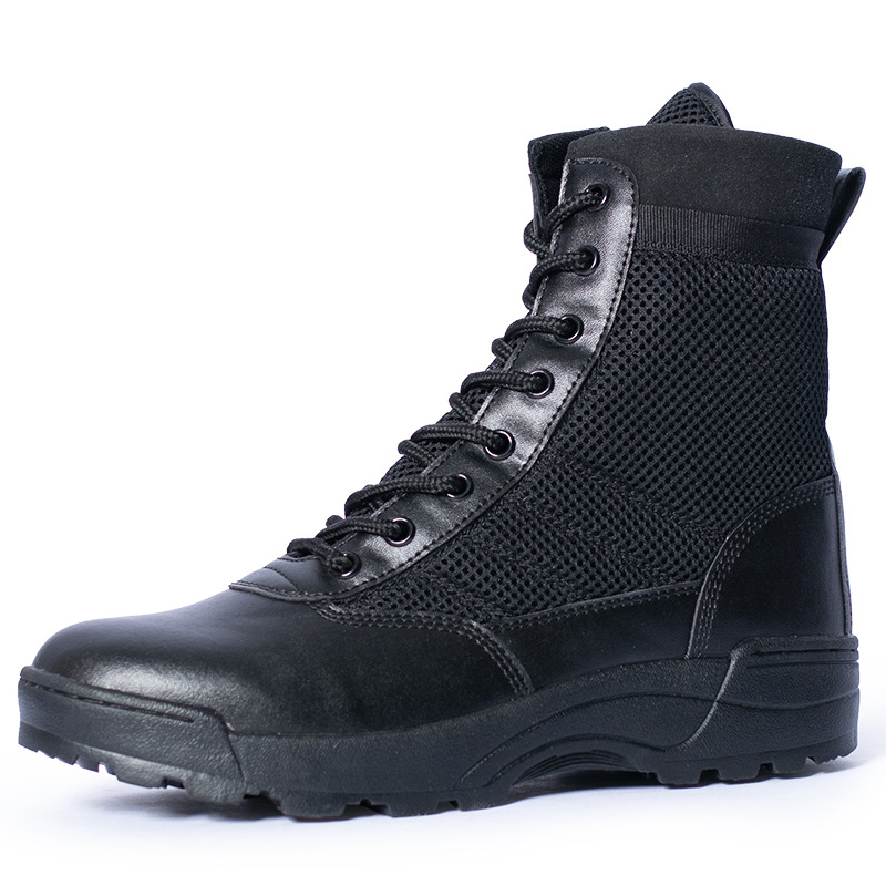 Men's Boots Manufacturers Supply Combat Boots Combat Boots Black High-Top Outdoor Boots Anti-Kick Anti-Collision Hiking Boots Men and Women