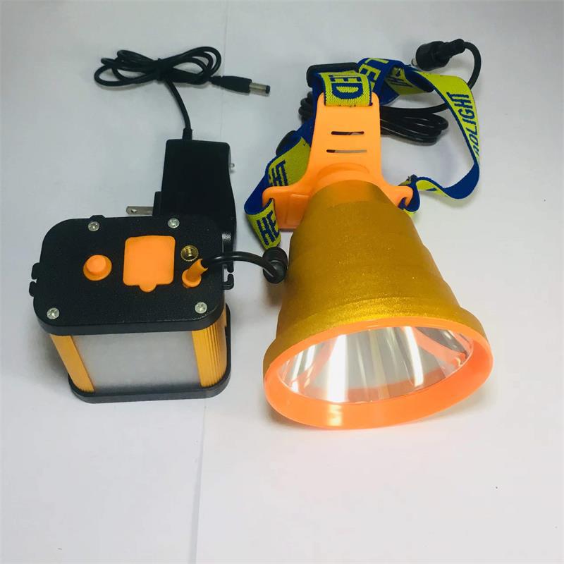 12vcob强散光大功率锂电池头灯led充电式户外远射钓鱼灯分体头灯