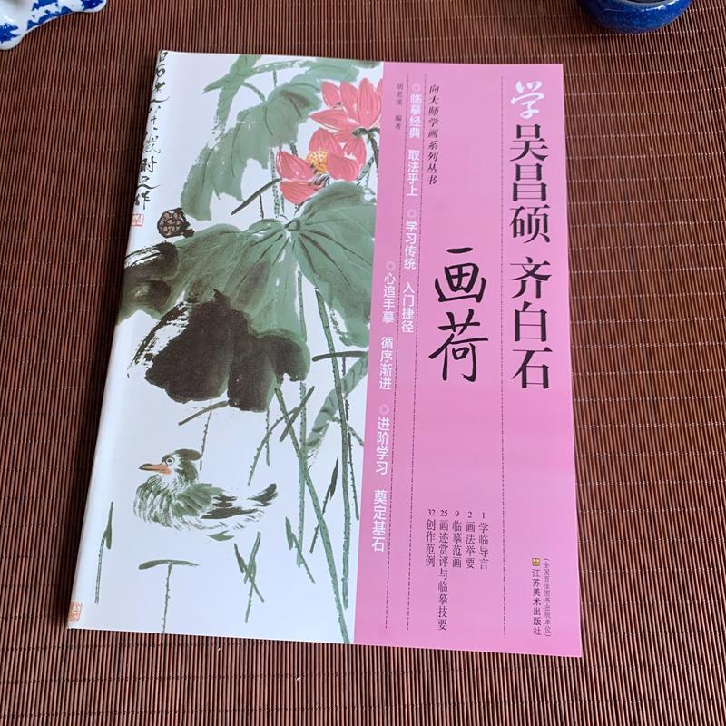 学吴昌硕齐白石画荷 国画写意荷花的画法技法步骤画谱图集画册