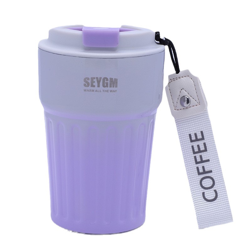 Good-looking Internet Hot New 304 Stainless Steel Women's Thermos Cup Minimalist Water Cup Portable Vehicle-Mounted Office Coffee Cup