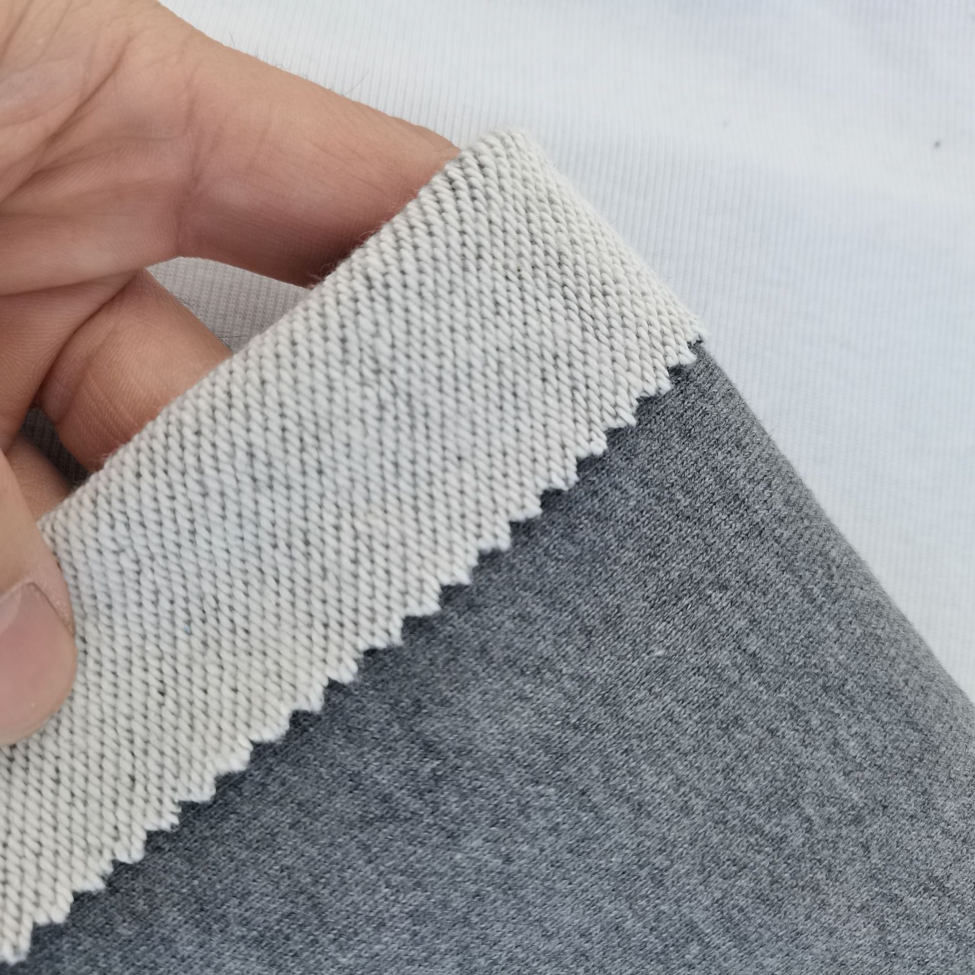 600克针织卫衣面料 日系重磅毛圈布 全棉针织鱼鳞布 柯桥工厂
