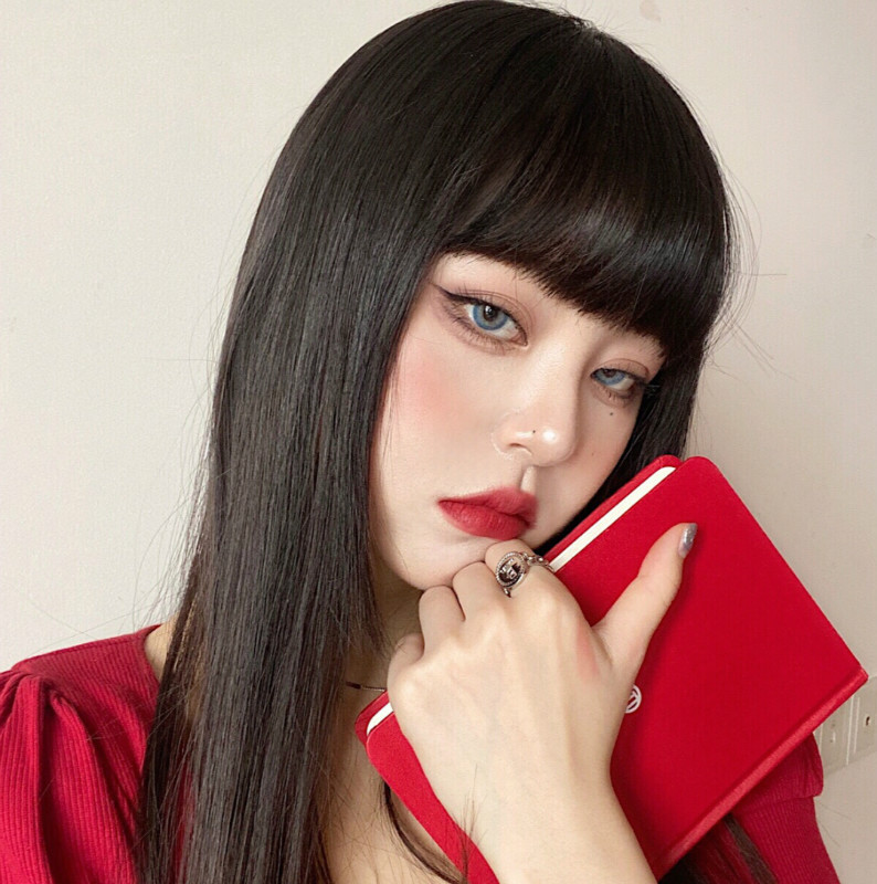 齐刘海假发女超a漫画刘海自然透气隐形网红空气刘海直播带货产品
