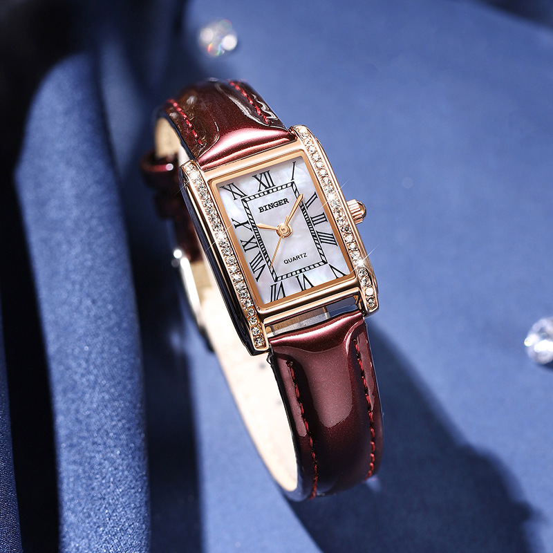 宾格新款复古罗马幻彩贝母盘女士手表 幻彩迷人女款防水表