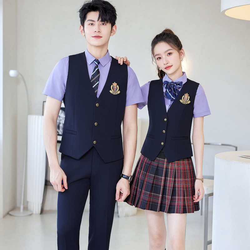 套装jk男女同款俱乐部会所职业酒吧ktv服务员工作服马甲衬衫工装
