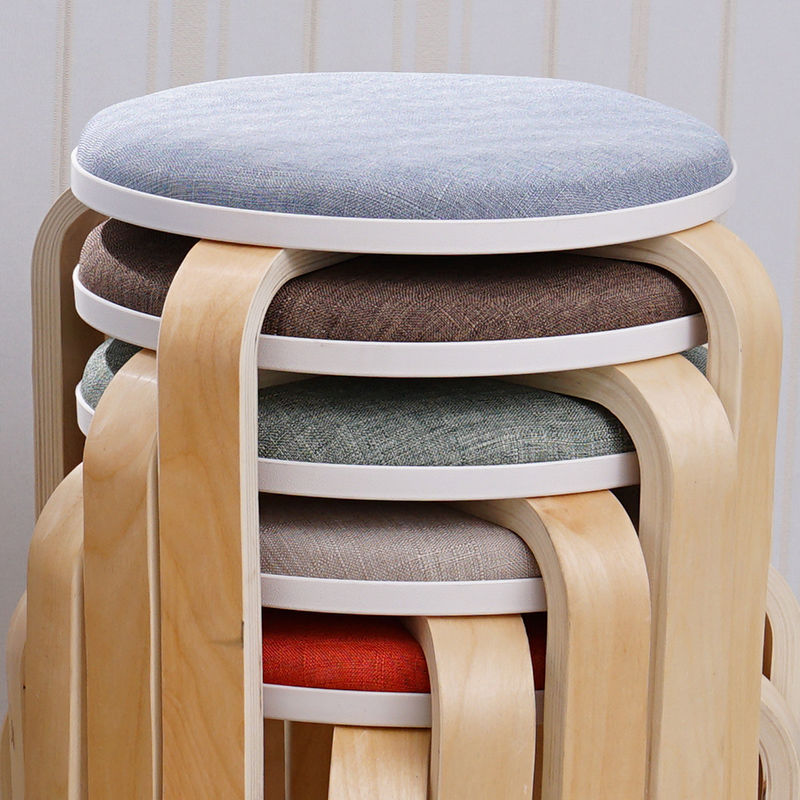 圆创意实木家用可摞叠网红懒人简约家装建材客厅家具换鞋凳见描述