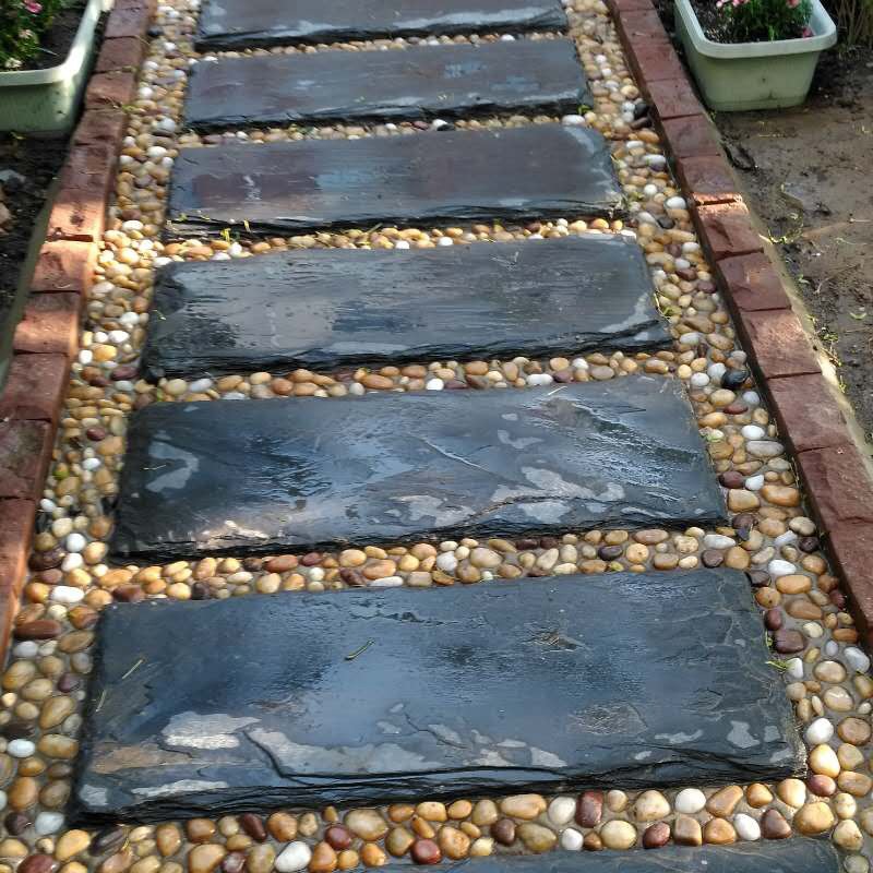 汀步石庭院花园草坪垫脚石脚踏石铺路石户外公园青石板踏步石地砖