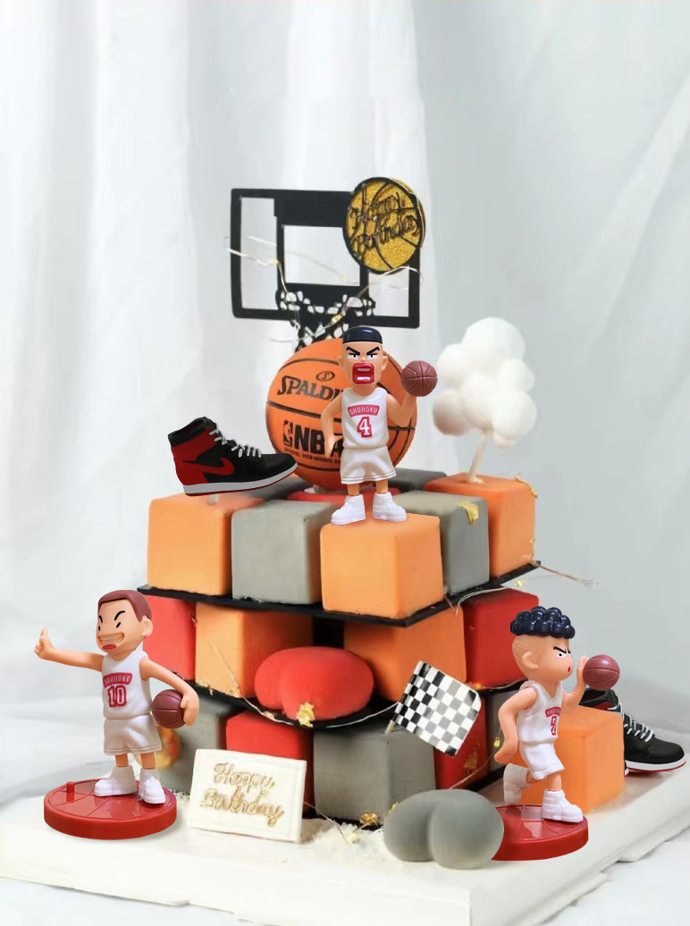 灌篮高手蛋糕摆件 塑料5款公仔篮球主题男孩生日蛋糕甜品装饰批发