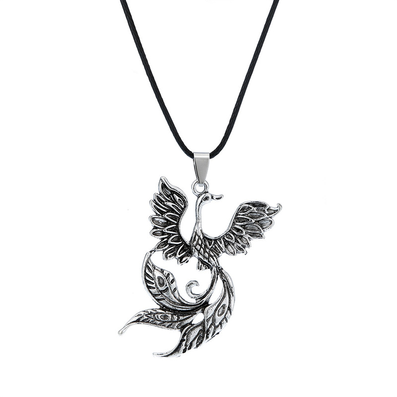 temu热卖新款欧美维京饰品凤凰复古项链吉祥鸟吊坠temu一件代发