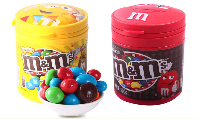 m&ms花生牛奶巧克力豆100gmm豆瓶装批发一件代发