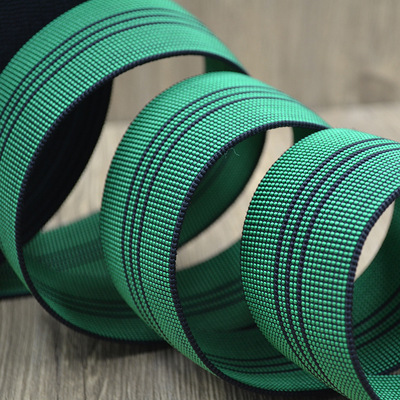 厂家现货丙纶绿色松紧带弹力带沙发靠背橡筋带户外蹦床高弹力织带