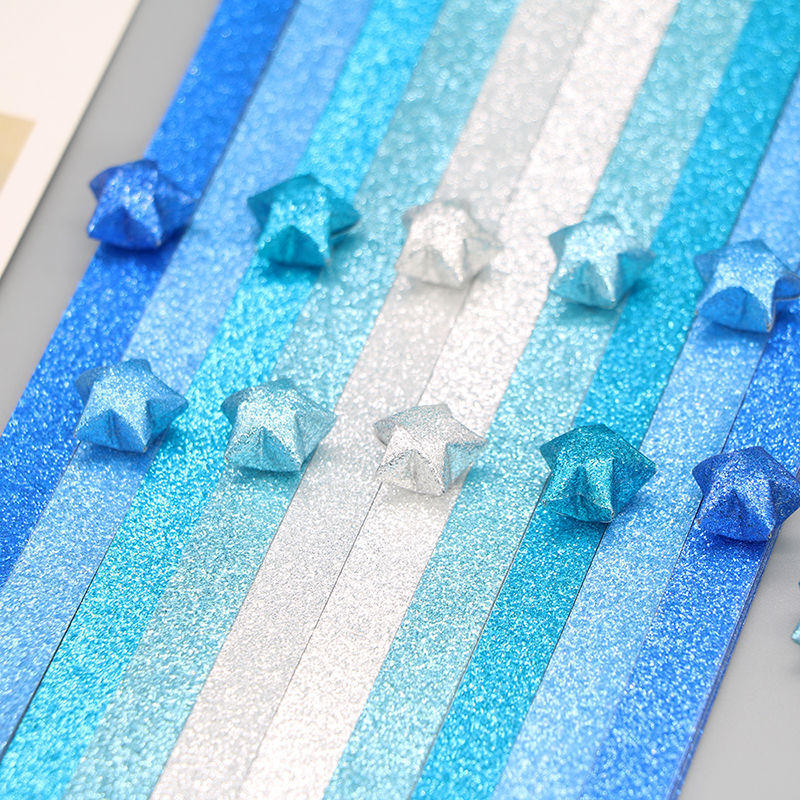 星星折纸金粉条闪光幸运星条折叠五角星小星星的长条纸彩纸许愿