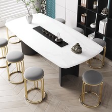 家用餐椅轻奢高级感餐桌高板凳现代简约可叠放椅子网红软包圆凳子
