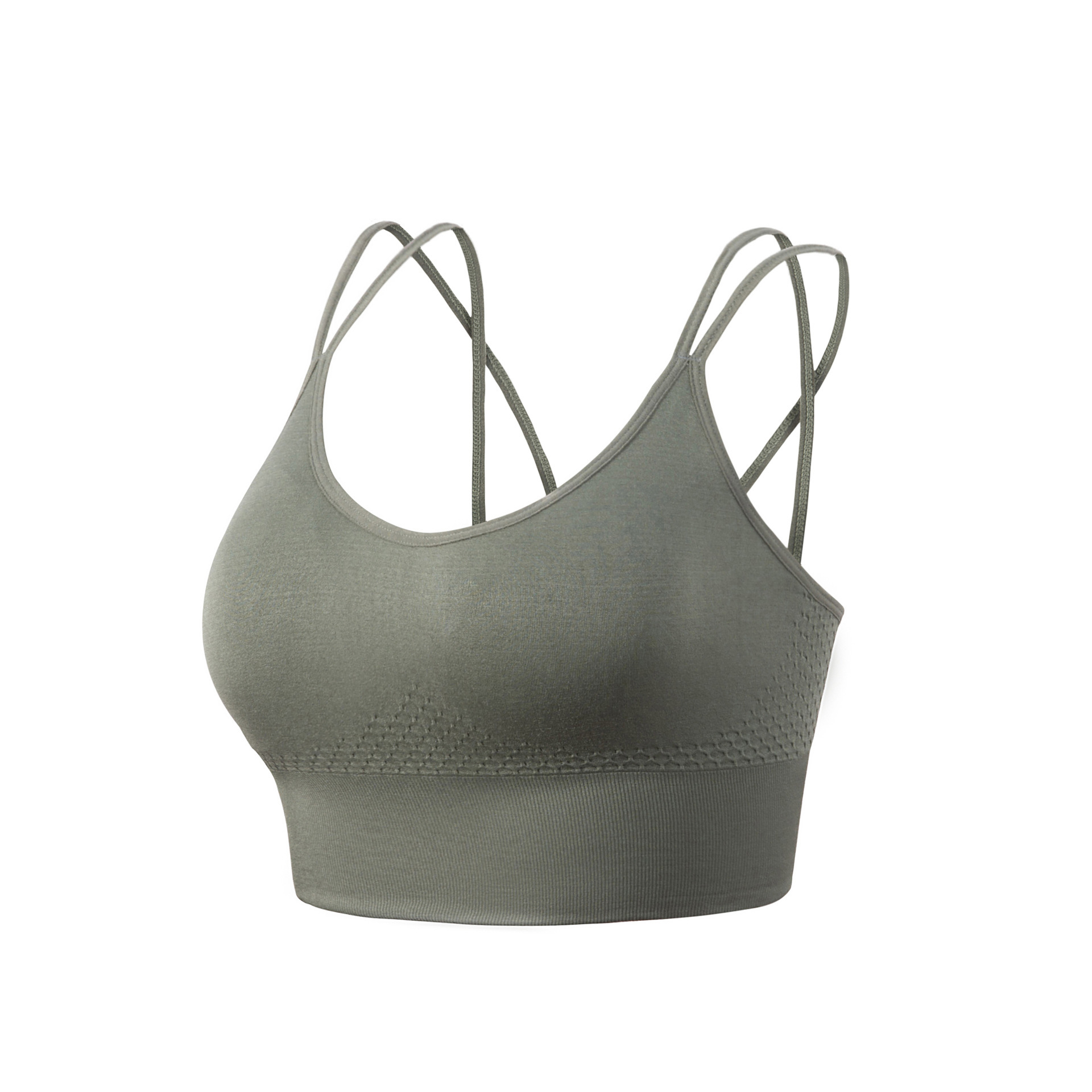 Exclusive for Cross-Border plus Size Solid Color Cross Strap Wireless Yoga Bra plus Size Comfort Breathable Beauty Back Quick-Drying