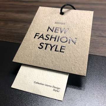 流行服装吊牌 加厚衣服商标 烫黑金挂牌标签纸牌印刷-阿里巴巴