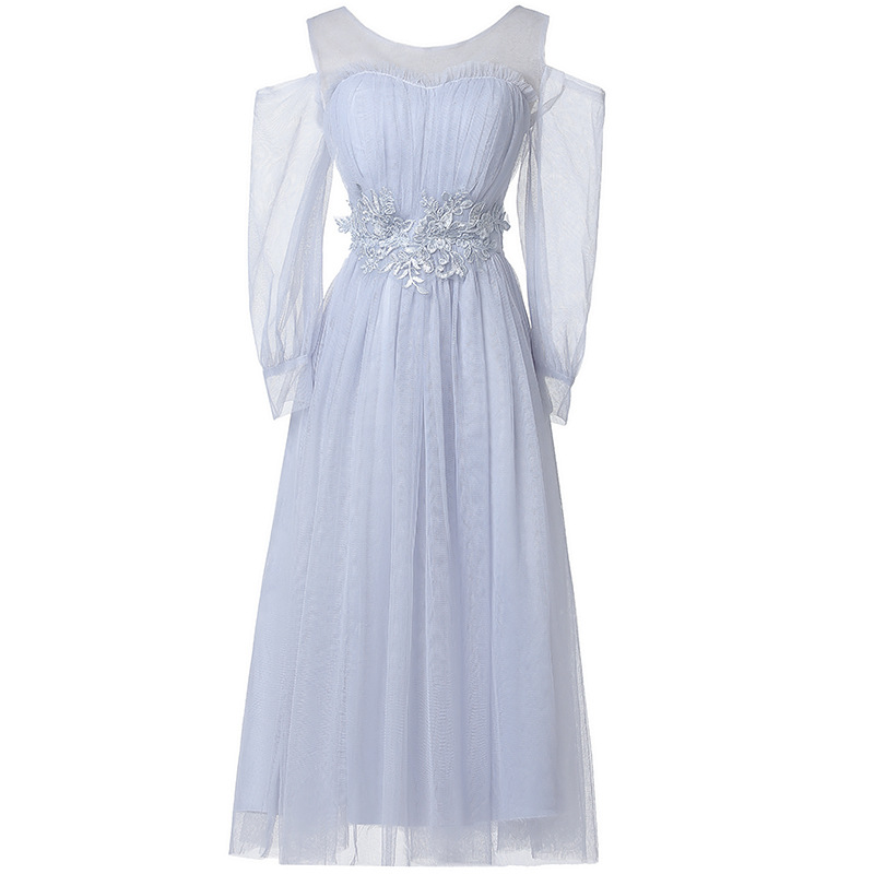 伴娘服姐妹服中长款伴娘服批发姐妹团的衣服敬酒服晚礼服女伴娘裙