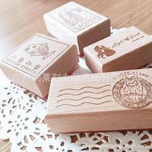厂家供应木头印章木质胶皮印章 20 30 40MM木头印章手账木头印章