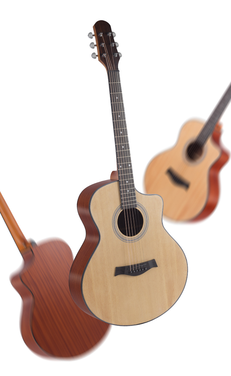 单板吉他41寸云杉哑光民谣木吉他面单乐器厂家现货批发