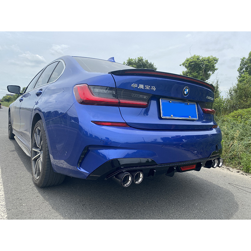 适用于2020宝马新3系g20 g28 改装碳纤维后唇带灯尾唇后扰流尾翼