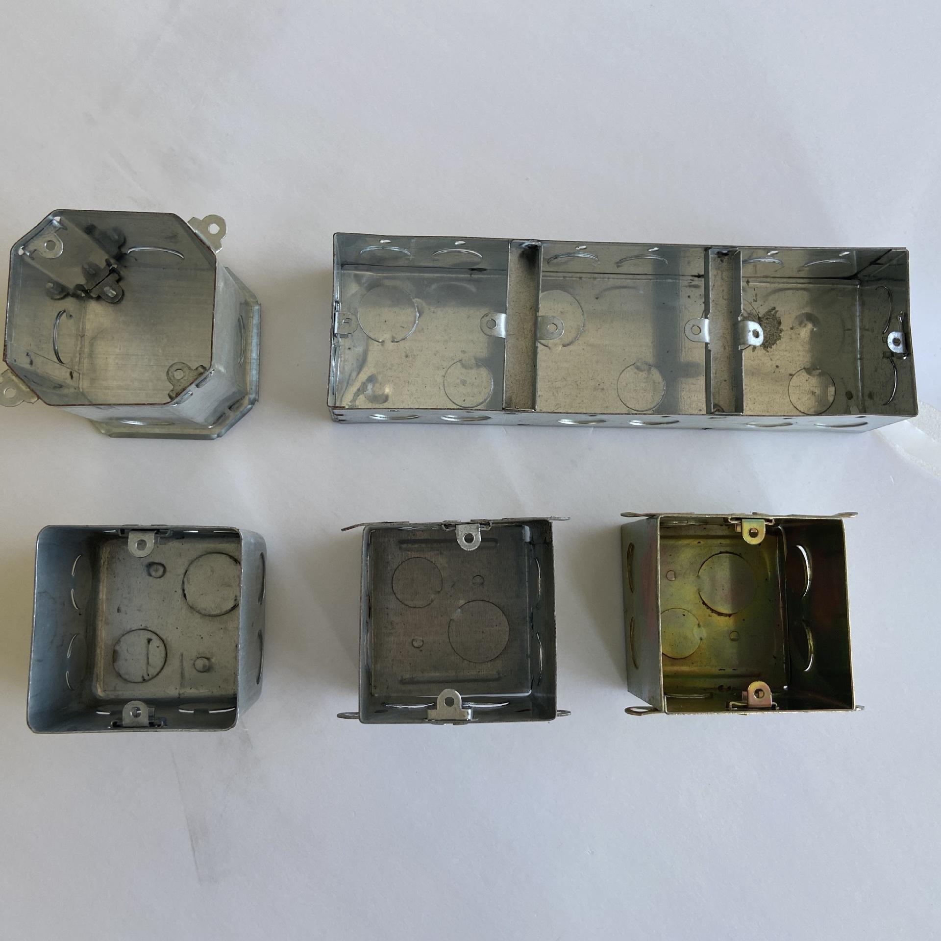 金属接线盒 金属通底方接线盒 镀锌八角接线盒电线电缆暗装底盒