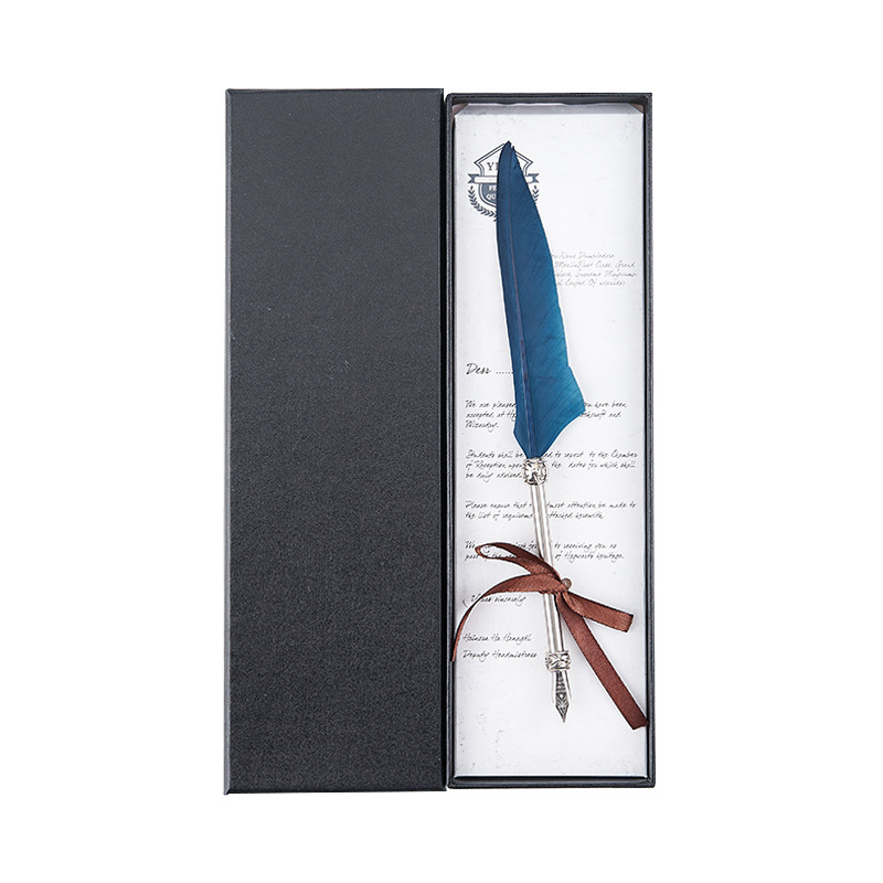 New Boxed Feather Pen Water Pen Wholesale Business Gift Opening Gift Set High-End Nib Manufacturer