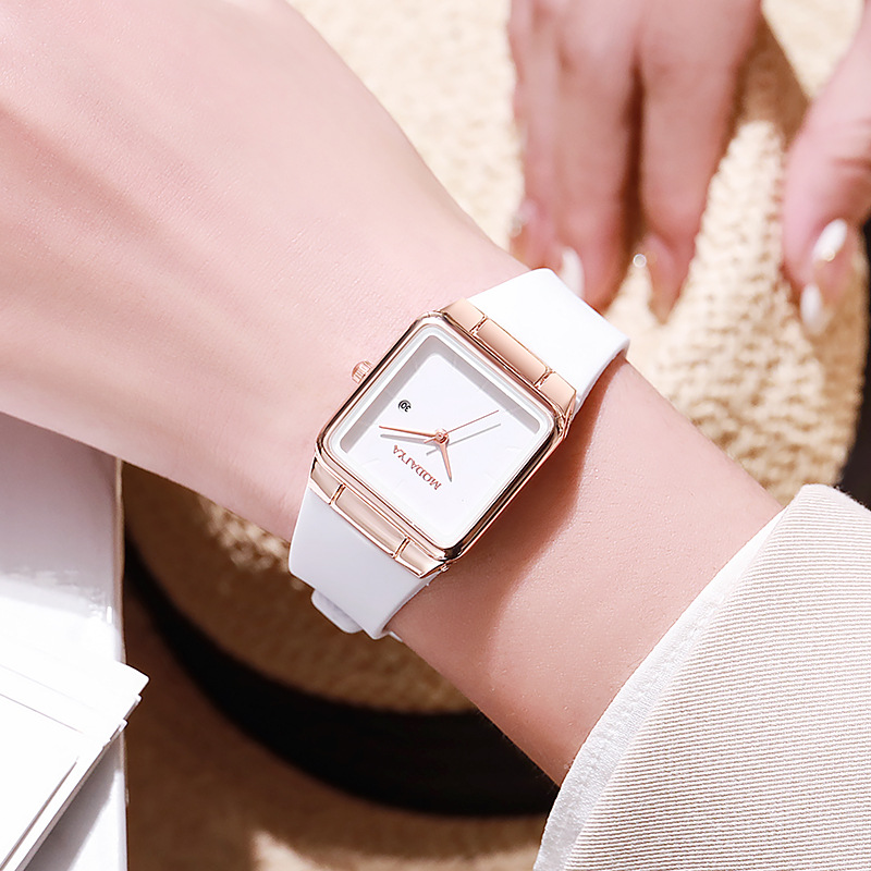 Douyin Online Influencer New Simple Minority Fashion Square Fashion Ladies Student Wrist Watch Quartz Watch One Piece Dropshipping Women