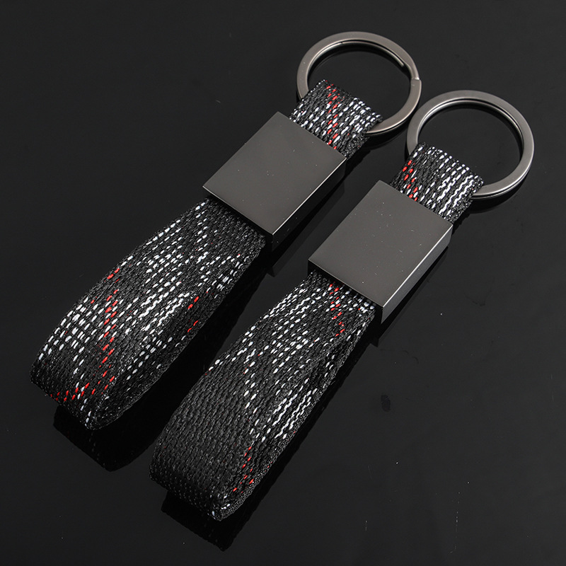 跨境牛津编织带汽车钥匙扣适用于宝马奔驰奥迪大众钥匙圈链环挂件