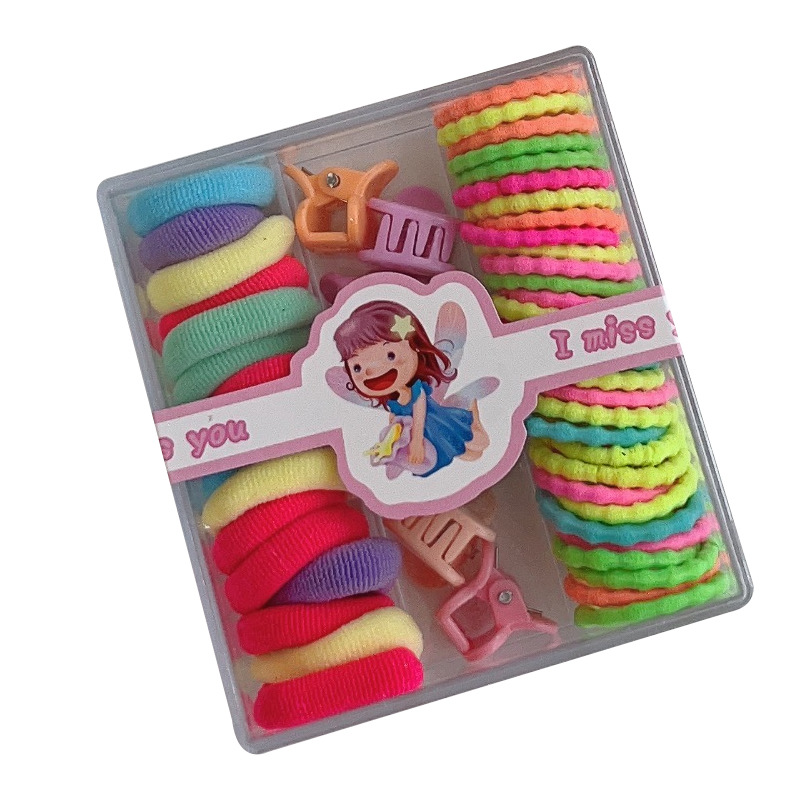 Girls' Colored Headband Children's Cute Rubber Band Baby Thumb Hair Band Girls' Hair Tie Small Boxed Rubber Band