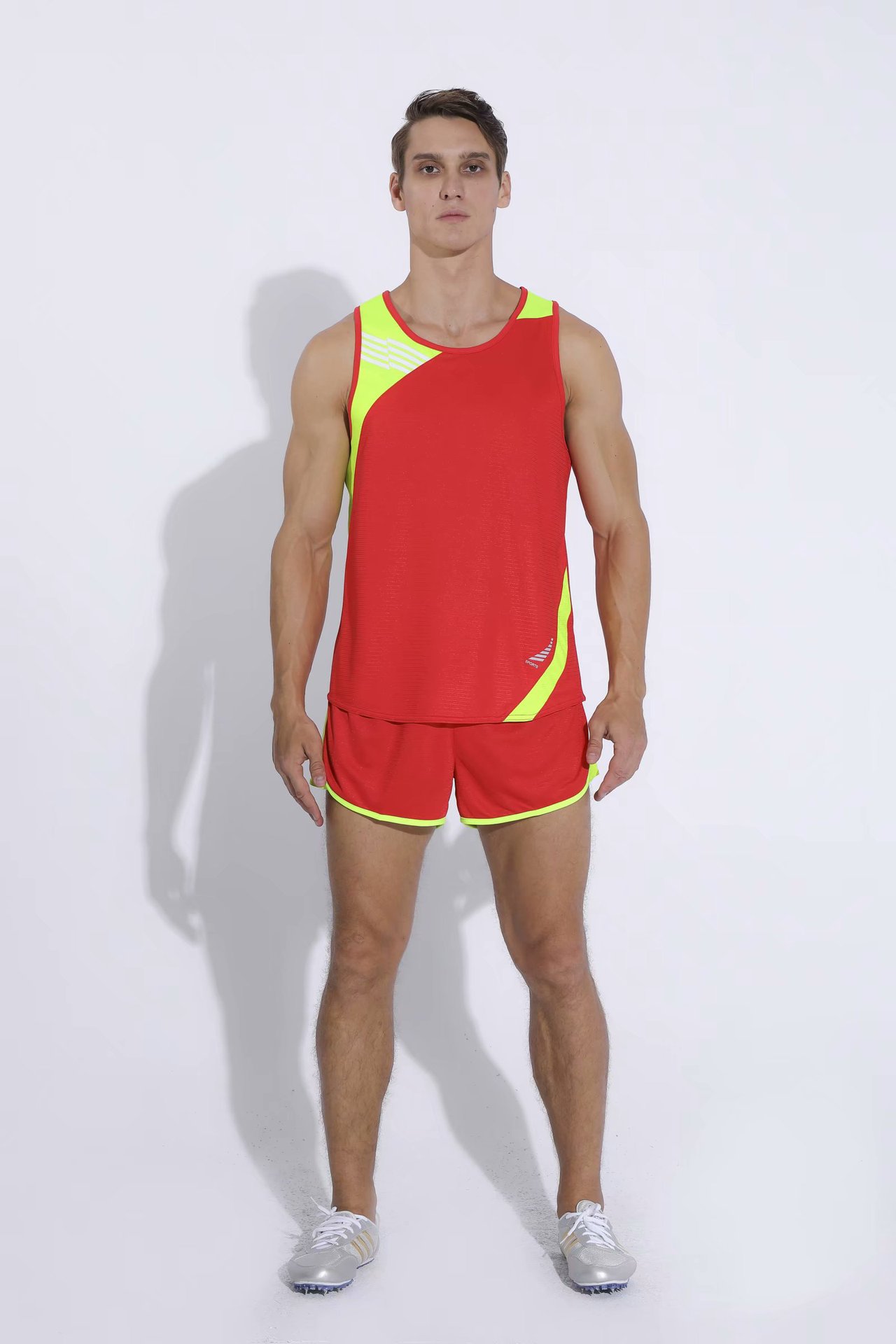 新款田径服跑步服亲子装情侣健身紧身衣套装男女田径比赛服团拼