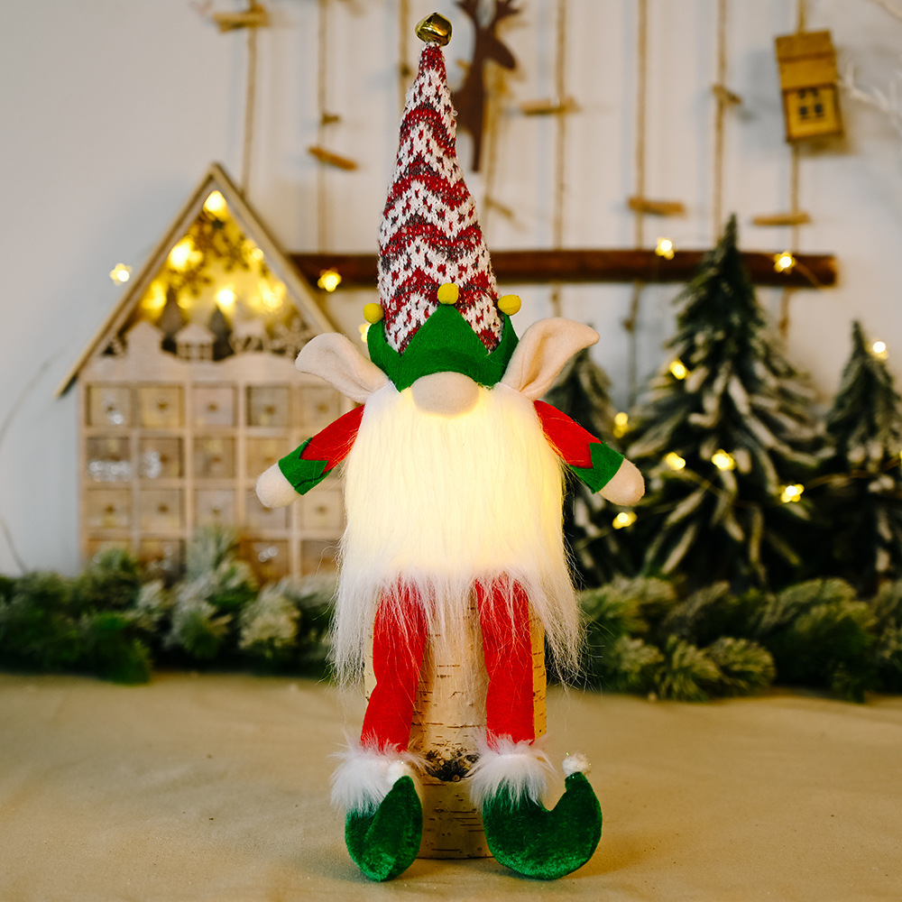 New Christmas Decoration Christmas Elf Light-Emitting Rudolf Doll Christmas Faceless Doll Doll