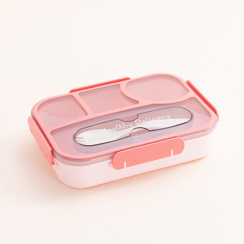 Simple Student Plastic Divided Lunch Box Microwaveable Heating Office Worker Lunch Lunch Box Fruit Salad Box Lunch Box