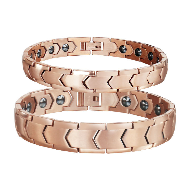 现货批发 女式流行时尚 相守相随情侣式手链钛金属 锥形锗粒镶嵌