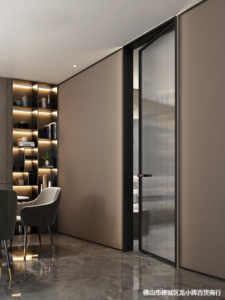 窄边玻璃平开门铝合金卫生间浴室门隔音防潮时尚简约现代年轻潮流