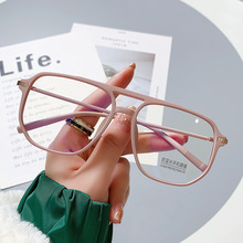 新款轻盈TR90可配近视镜架双梁方框装饰平光镜护目防蓝光眼镜2085